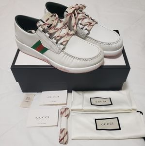 Gucci Men's Agrado Leather Boat Shoes EU43 US10